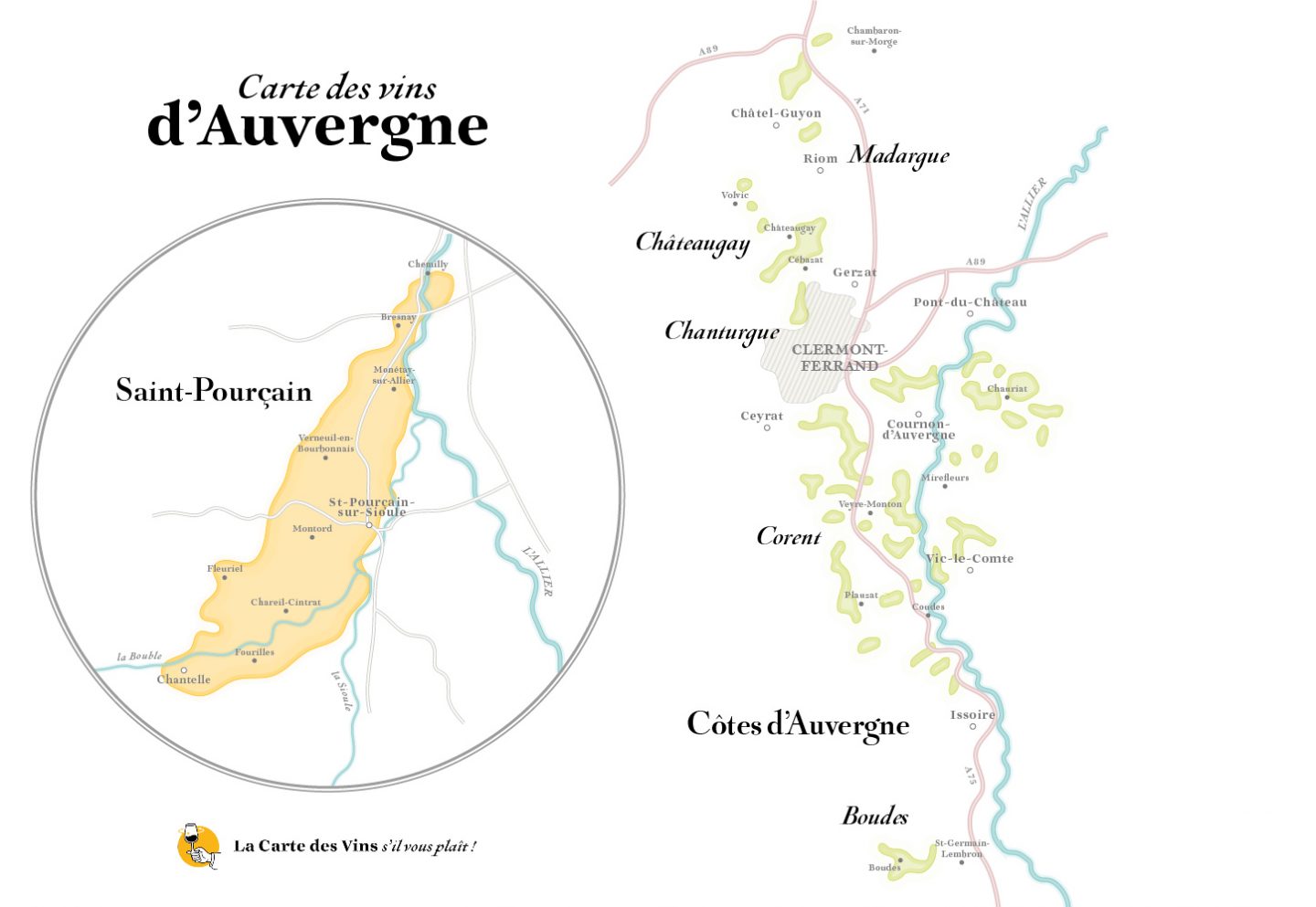 Carte vins Auvergne